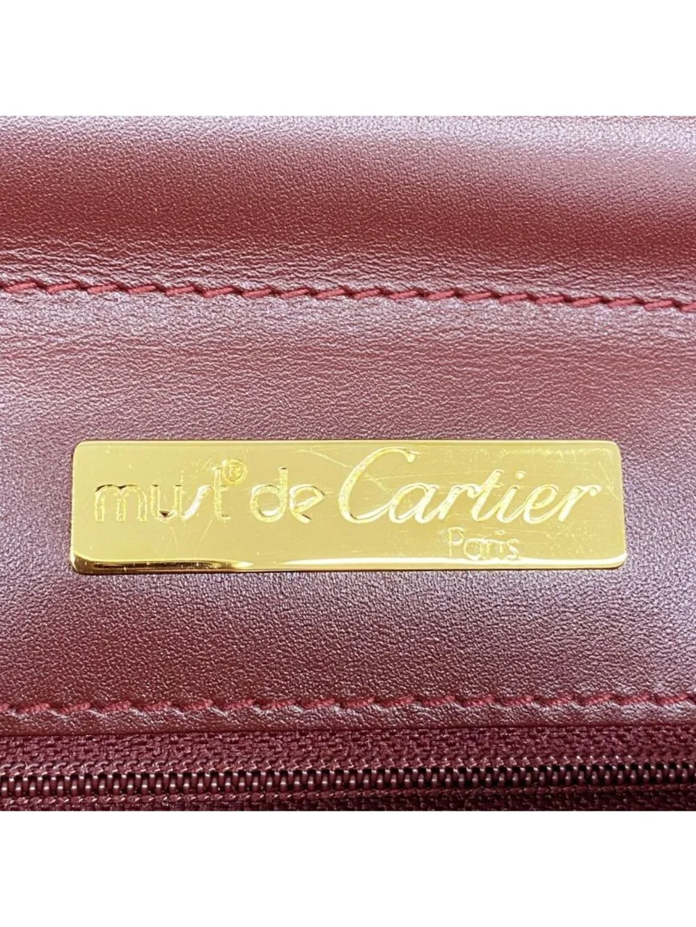 Cartier Clutch Must Leather Bordeaux Gold